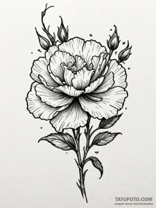 Carnation, tattoo flash sheet design, black a... - эскиз тату (№1751910979_0, 07.07.2025 17:56) — Tatufoto.com