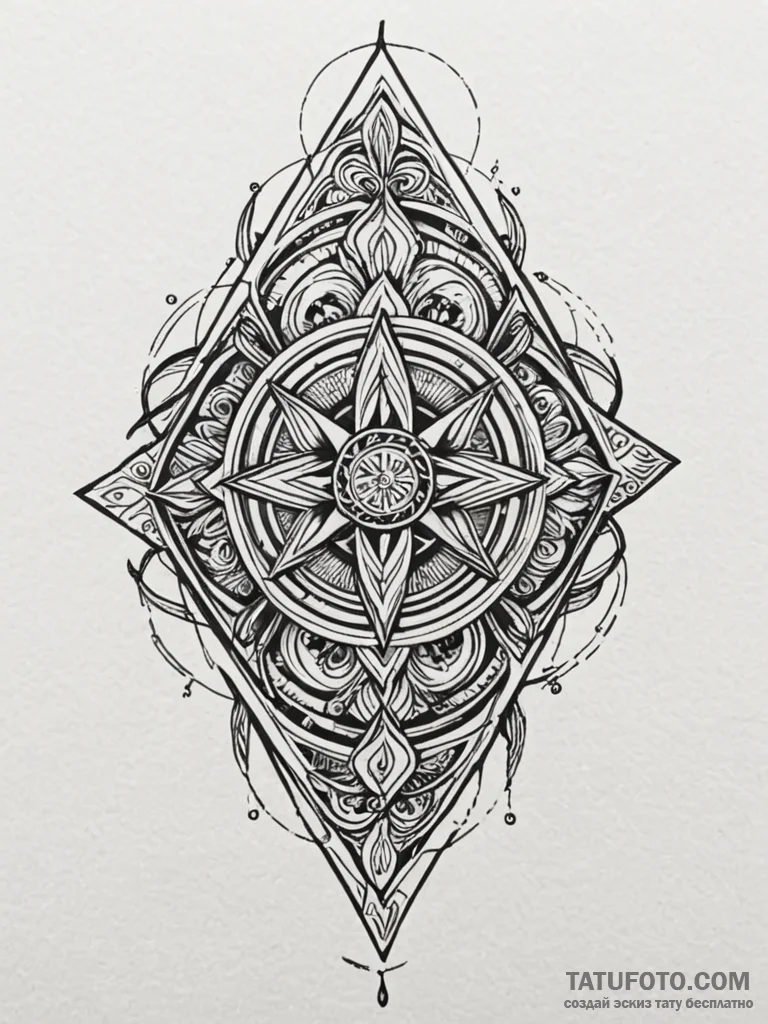 Keystone fractured with sigils, tattoo flash... - эскиз тату (№1751911743_0, 07.07.2025 18:09) — Tatufoto.com