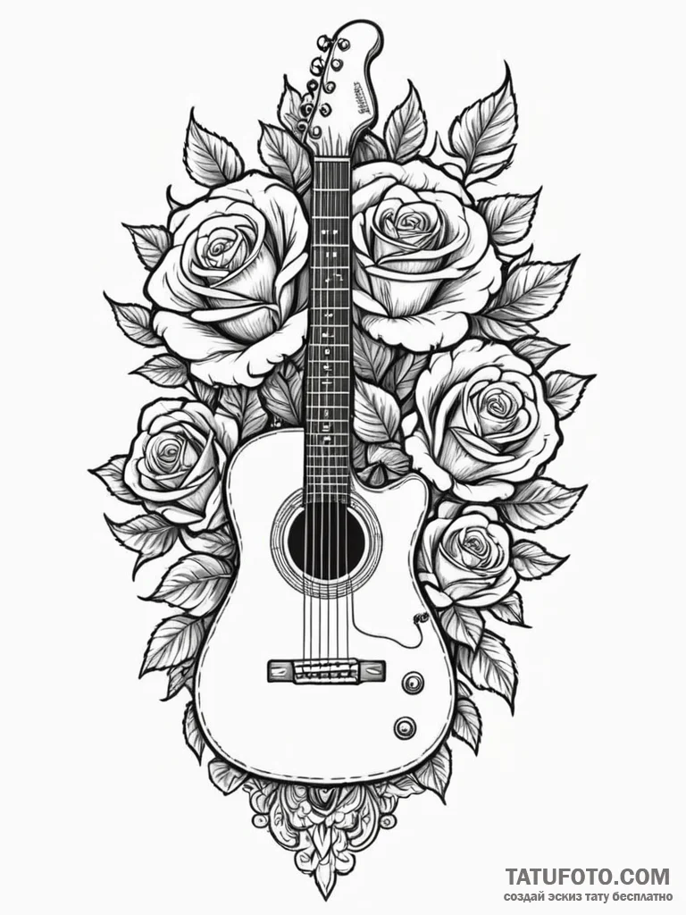 Fender guitar headstock, classic and recogniz... - эскиз тату (№1751912080_0, 07.07.2025 18:14) — Tatufoto.com