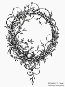 Orb encased in iron vines, tattoo drawing out... - эскиз тату (№1751912249_0, 07.07.2025 18:17) — Tatufoto.com