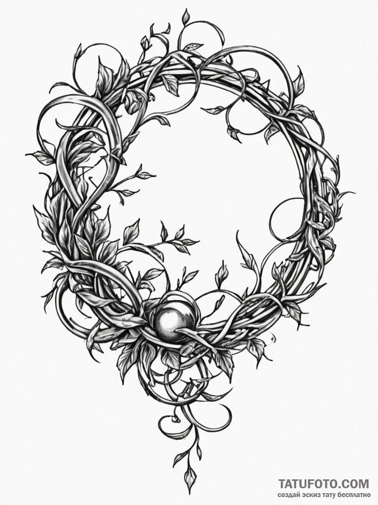 Orb encased in iron vines, tattoo drawing out... - эскиз тату (№1751912249_0, 07.07.2025 18:17) — Tatufoto.com