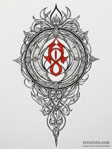 Rotwood staff crowned with runes, tattoo draw... - эскиз тату (№1751912587_0, 07.07.2025 18:23) — Tatufoto.com