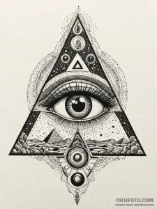 Pyramid with the eye of ra floating above it,... - эскиз тату (№1751912842_0, 07.07.2025 18:27) — Tatufoto.com