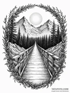 Bifrost bridge, concept art for tattoo, on a... - эскиз тату (№1751913933_0, 07.07.2025 18:45) — Tatufoto.com