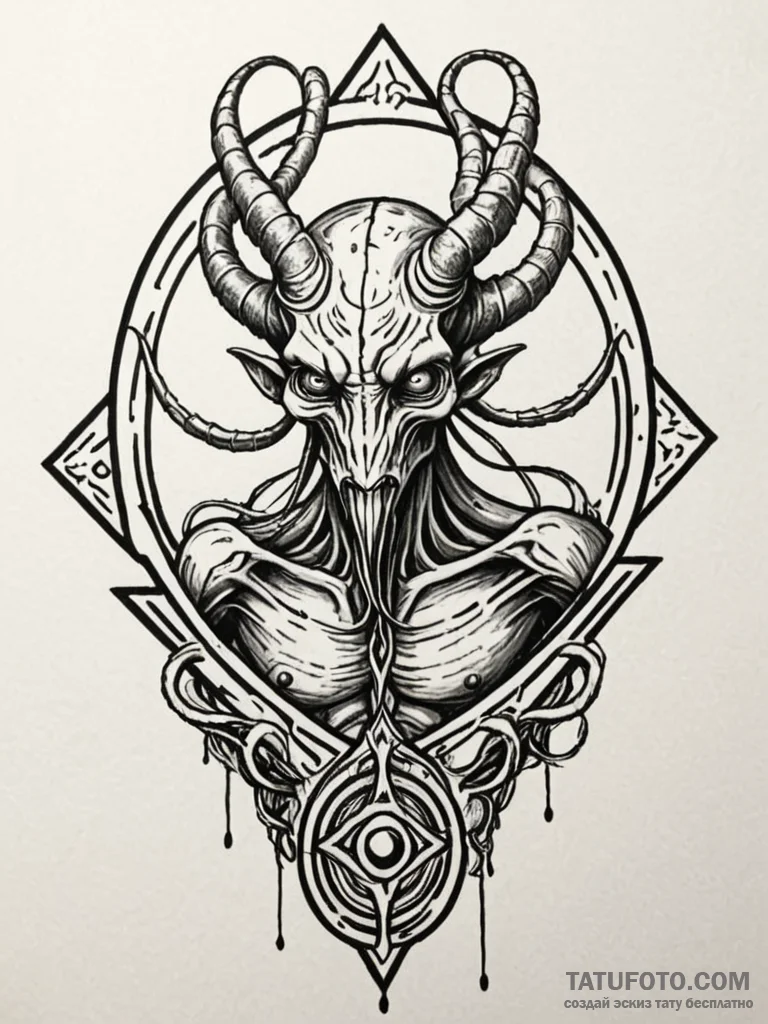 Nyarlathotep, tattoo flash sheet design, styl... - эскиз тату (№1751914358_0, 07.07.2025 18:52) — Tatufoto.com