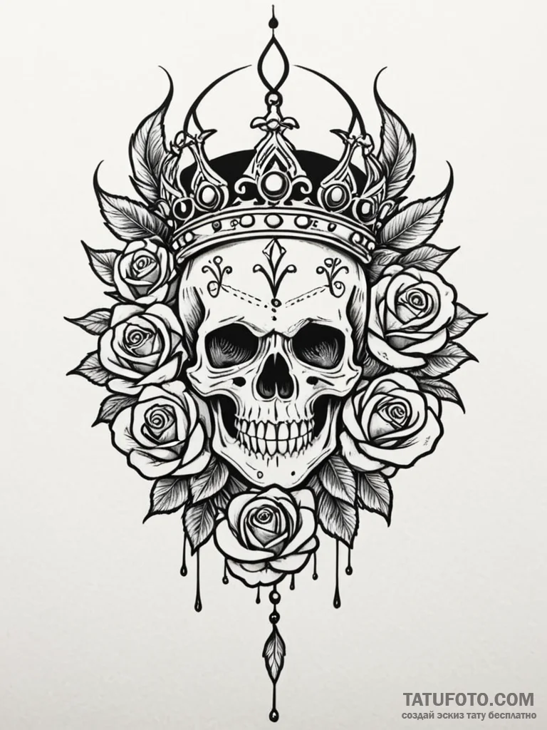 Feathered crown beneath burning sky, tattoo l... - эскиз тату (№1751914526_0, 07.07.2025 18:55) — Tatufoto.com