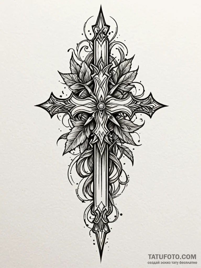 Dagger between cursed thorns, tattoo flash sh... - эскиз тату (№1751914610_0, 07.07.2025 18:56) — Tatufoto.com