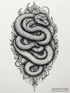 Snake whose scales are individual, tiny scree... - эскиз тату (№1751914779_0, 07.07.2025 18:59) — Tatufoto.com