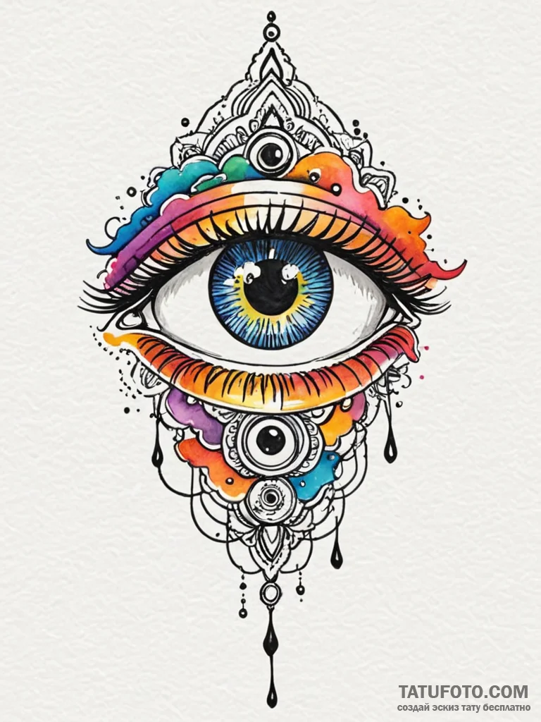 Third eye opening on a forehead, but it's a c... - эскиз тату (№1751915285_0, 07.07.2025 19:08) — Tatufoto.com