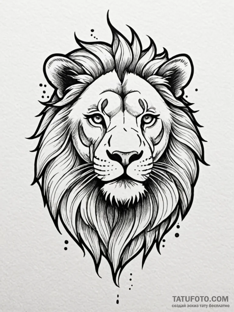 Apex predator lion with scars, tattoo drawing… — эскиз тату (№1751916045_0, 07.07.2025 19:20) — Tatufoto.com