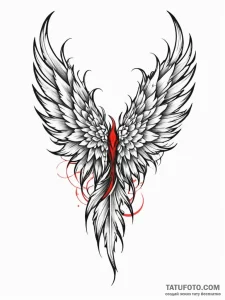 Broken wings with iron feathers, tattoo drawi... - эскиз тату (№1751916633_0, 07.07.2025 19:30) — Tatufoto.com
