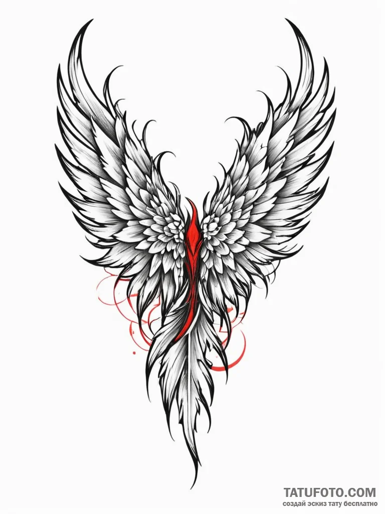 Broken wings with iron feathers, tattoo drawi... - эскиз тату (№1751916633_0, 07.07.2025 19:30) — Tatufoto.com