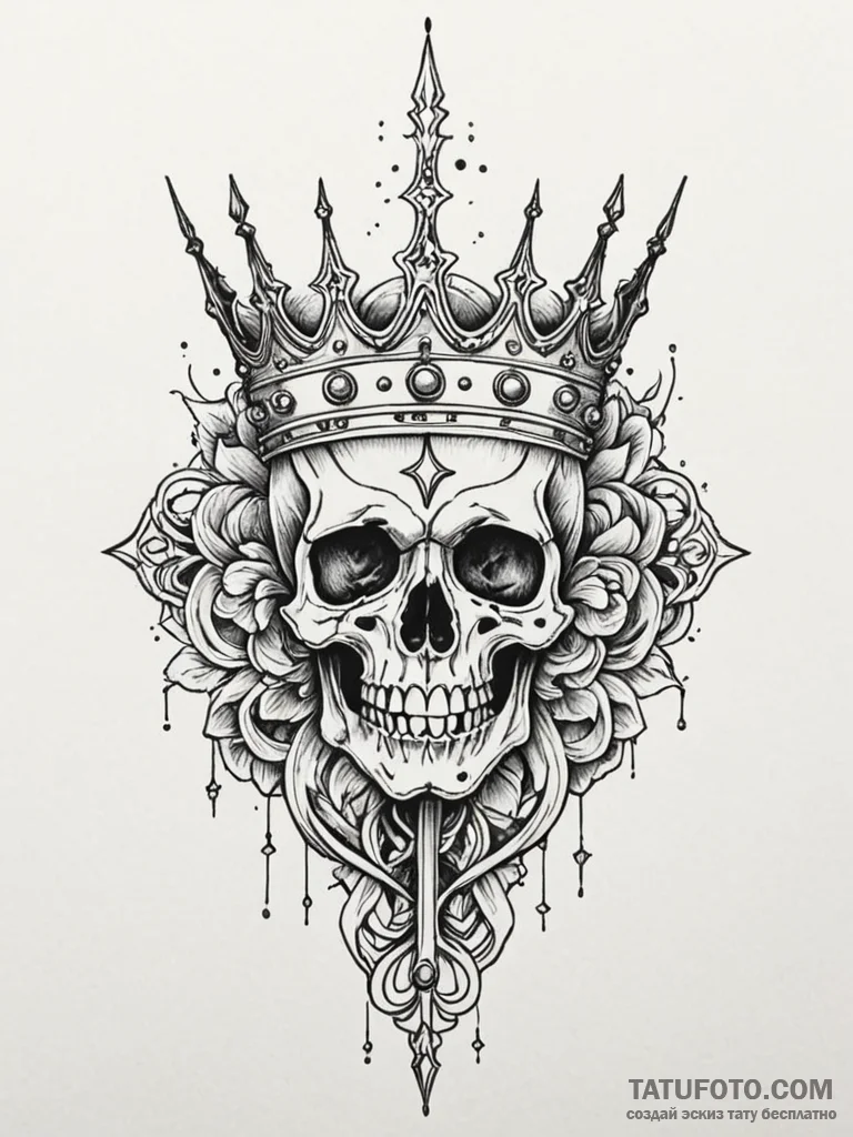 Haunted blade crowned in bone, concept art fo… — эскиз тату (№1751917816_0, 07.07.2025 19:50) — Tatufoto.com