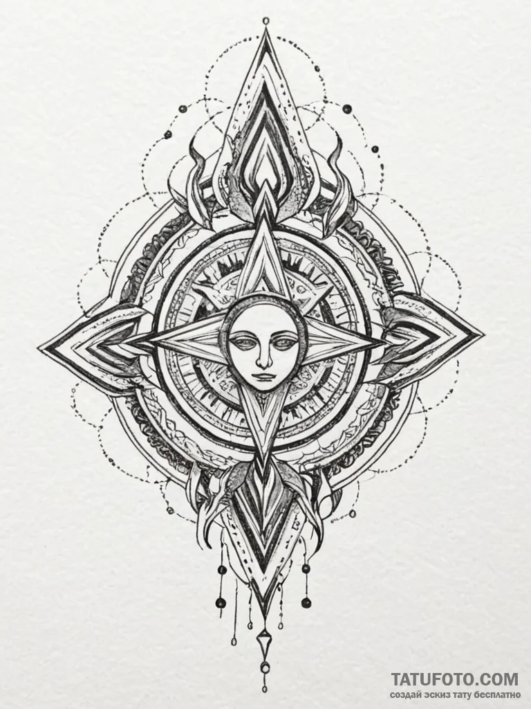 Oracle relic devouring celestial flame, tatto... - эскиз тату (№1751918578_0, 07.07.2025 20:02) — Tatufoto.com