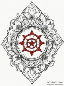 Yarn sigil beneath celestial bloom, concept a... - эскиз тату (№1751918916_0, 07.07.2025 20:08) — Tatufoto.com