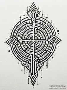 Labyrinth key forged in ice, concept art for... - эскиз тату (№1751919275_0, 07.07.2025 20:14) — Tatufoto.com