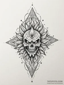Candle flame casting a demonic shadow, tattoo... - эскиз тату (№1751919445_0, 07.07.2025 20:17) — Tatufoto.com
