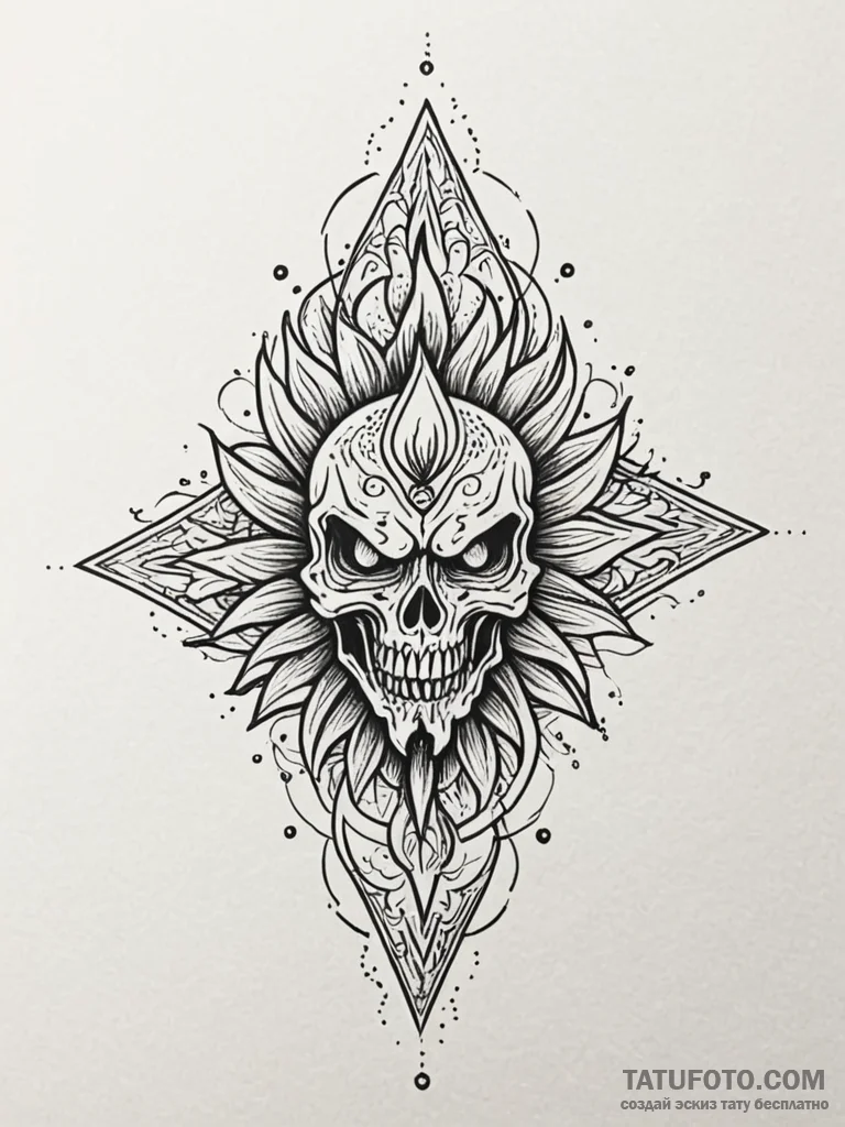 Candle flame casting a demonic shadow, tattoo... - эскиз тату (№1751919445_0, 07.07.2025 20:17) — Tatufoto.com