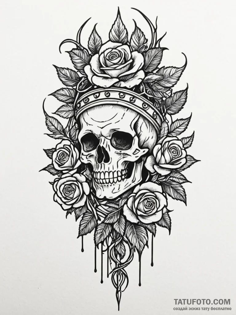 Graven blade crowned in roots, tattoo sketch… — эскиз тату (№1751919614_0, 07.07.2025 20:20) — Tatufoto.com