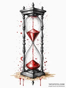 Glitching hourglass, sand teleporting from to... - эскиз тату (№1751919699_0, 07.07.2025 20:21) — Tatufoto.com