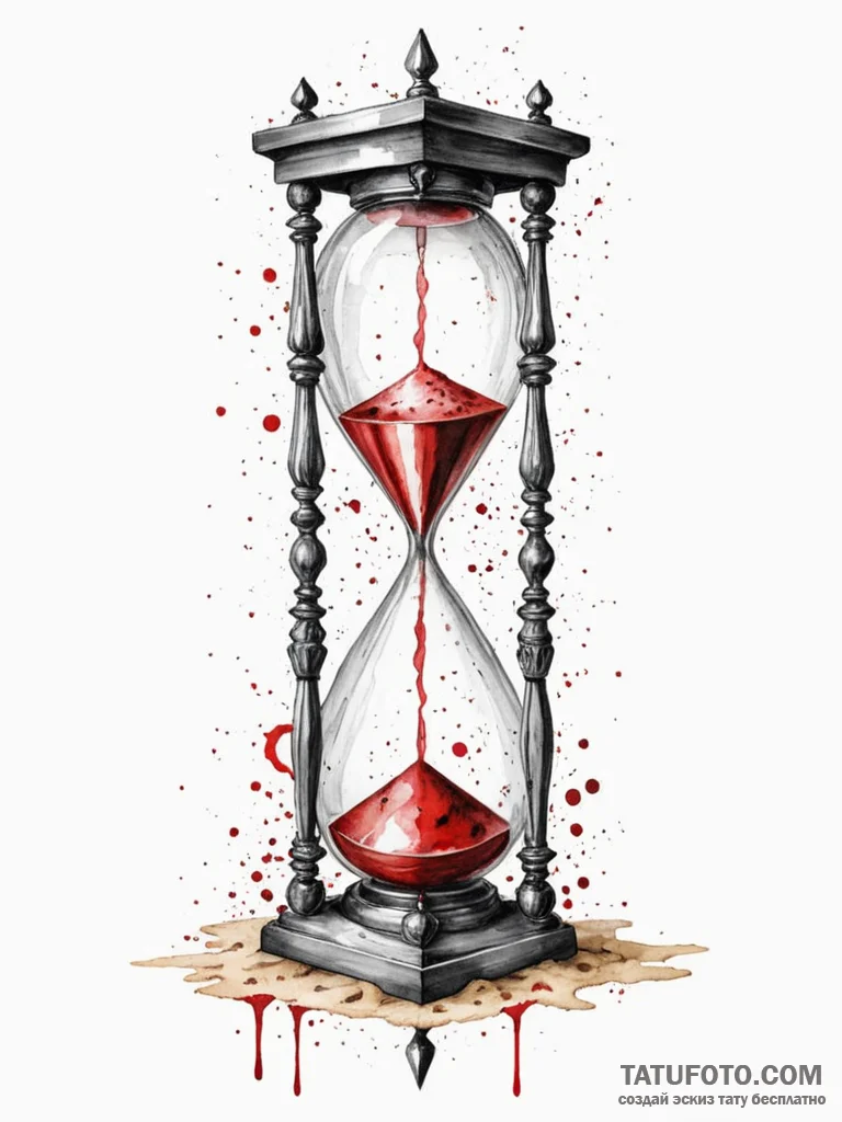 Glitching hourglass, sand teleporting from to… — эскиз тату (№1751919699_0, 07.07.2025 20:21) — Tatufoto.com