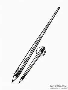 A classic billiards cue stick, game,, tattoo... - эскиз тату (№1751920206_0, 07.07.2025 20:30) — Tatufoto.com