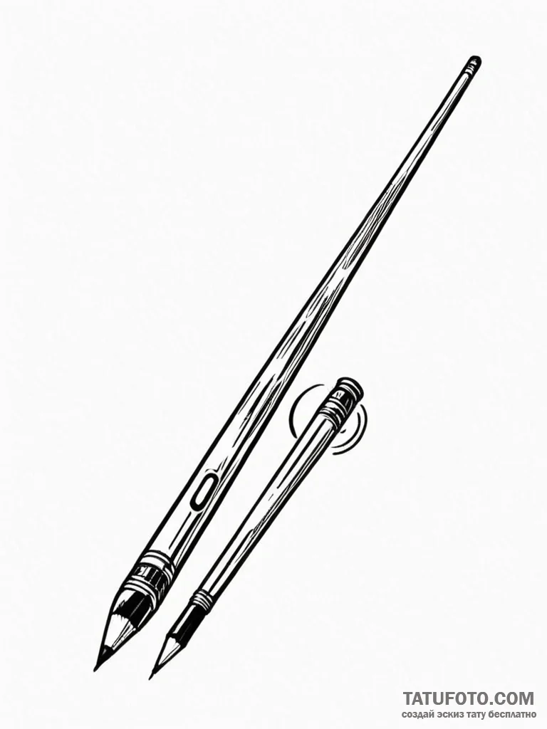 A classic billiards cue stick, game,, tattoo... - эскиз тату (№1751920206_0, 07.07.2025 20:30) — Tatufoto.com