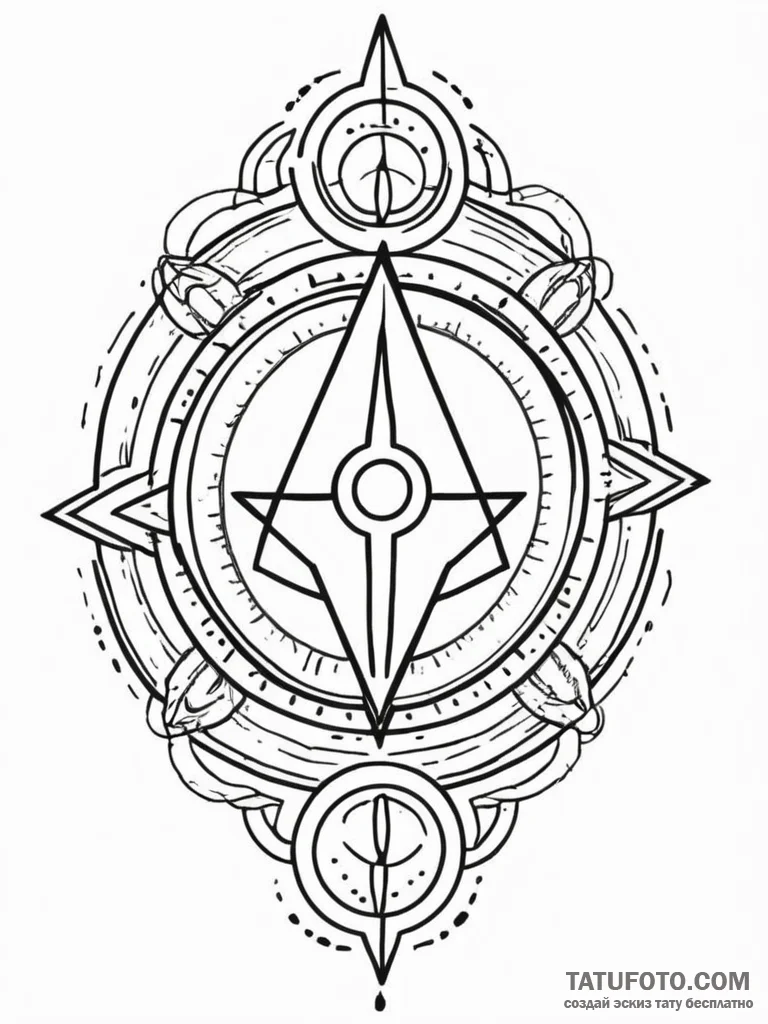 Oracle symbol glowing in void, artistic tatto... - эскиз тату (№1751920291_0, 07.07.2025 20:31) — Tatufoto.com