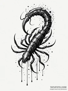 Scorpion tail dripping spectral venom, tattoo... - эскиз тату (№1751920630_0, 07.07.2025 20:37) — Tatufoto.com