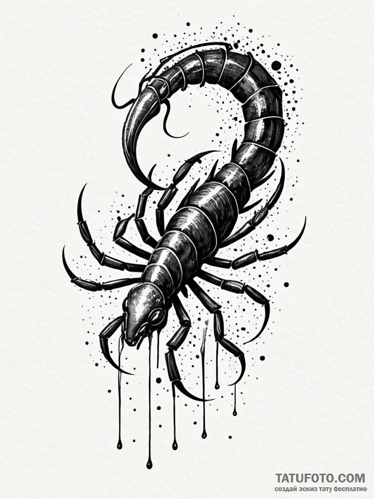 Scorpion tail dripping spectral venom, tattoo… — эскиз тату (№1751920630_0, 07.07.2025 20:37) — Tatufoto.com