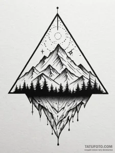 Low-poly mountain range, tattoo sketch design... - эскиз тату (№1751920883_0, 07.07.2025 20:41) — Tatufoto.com