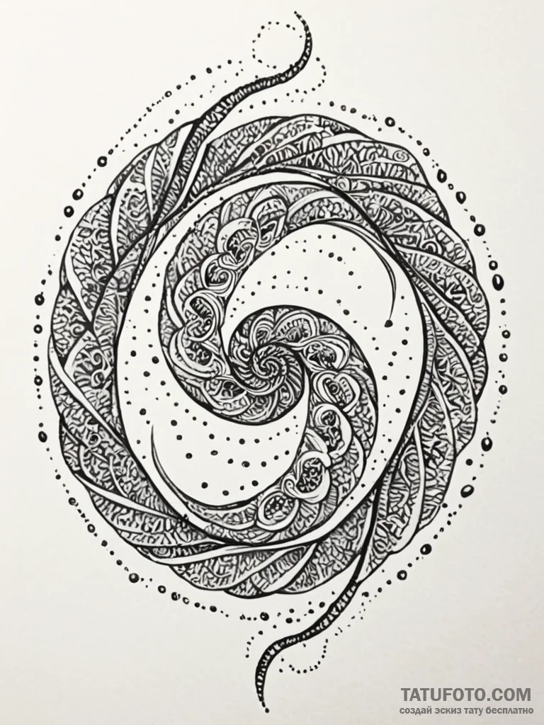 Koru spiral carved in bone, tattoo drawing ou... - эскиз тату (№1751920968_0, 07.07.2025 20:42) — Tatufoto.com