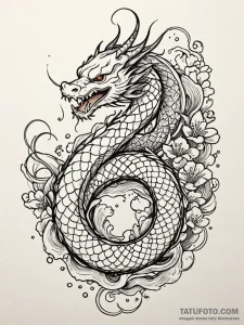 Mirror serpent devouring light, artistic tatt... - эскиз тату (№1751921898_0, 07.07.2025 20:58) — Tatufoto.com