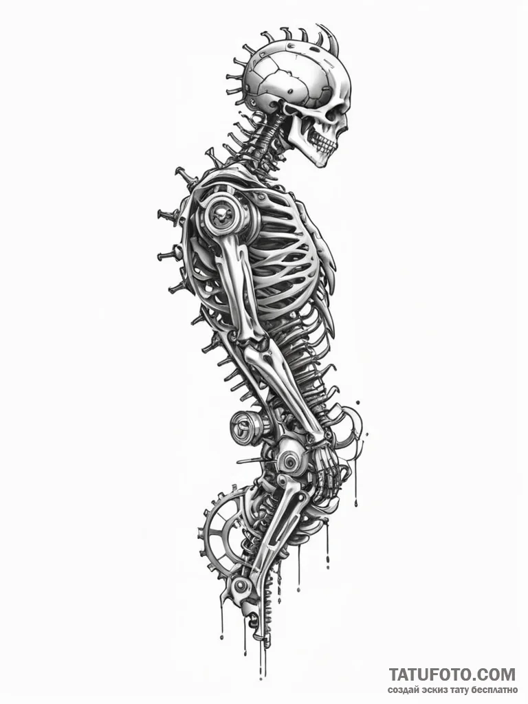 Mechanical spine (sandevistan style) - эскиз тату (№1751922498_0, 07.07.2025 21:08) — Tatufoto.com