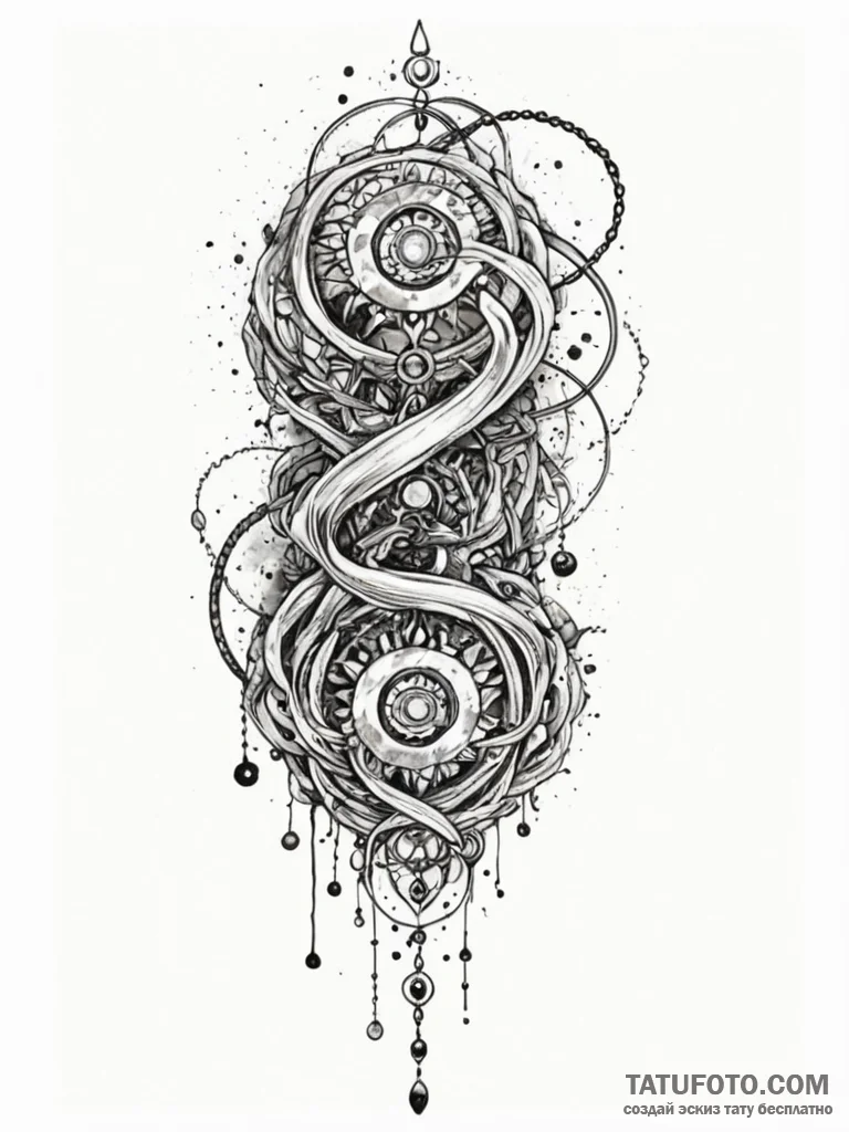 Spirit chains binding relic, tattoo line art,... - эскиз тату (№1751922581_0, 07.07.2025 21:09) — Tatufoto.com