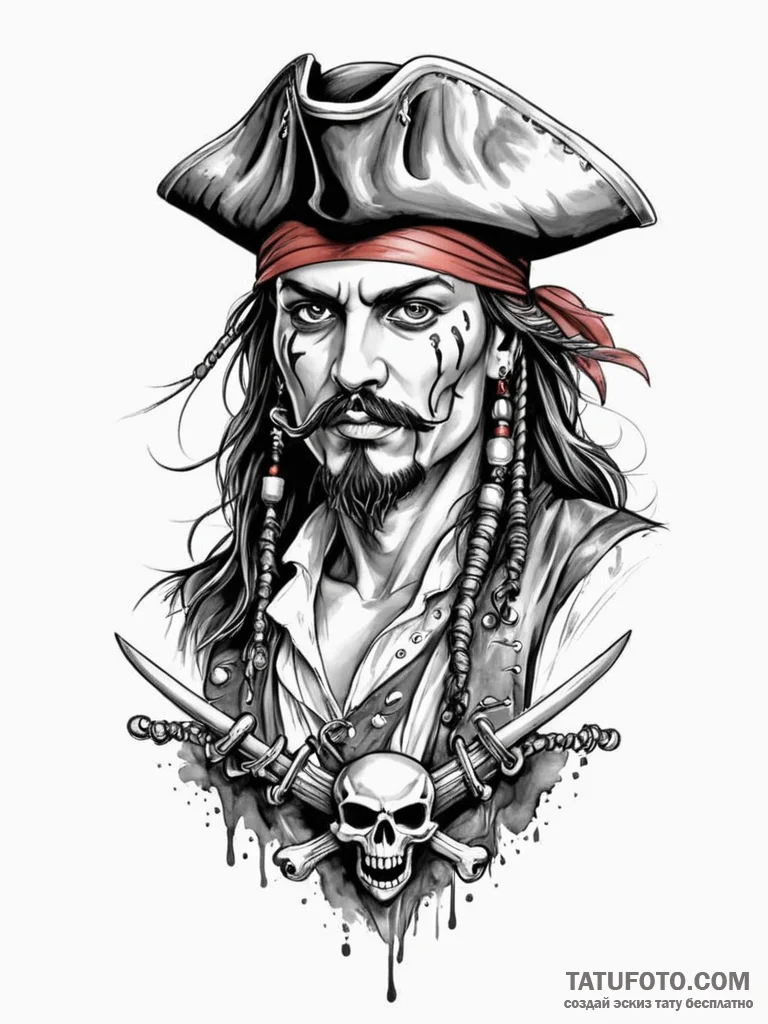 Pirate - эскиз тату (№1751922920_0, 07.07.2025 21:15) — Tatufoto.com