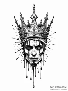 Apocalyptic crown dripping oil, artistic tatt... - эскиз тату (№1751923088_0, 07.07.2025 21:18) — Tatufoto.com