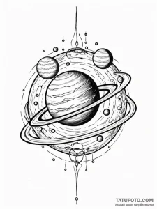 Jupiter, the planet, with a roman warship orb... - эскиз тату (№1751924450_0, 07.07.2025 21:40) — Tatufoto.com