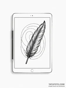 Quill pen writing in code on a touchscreen ta... - эскиз тату (№1751924534_0, 07.07.2025 21:42) — Tatufoto.com