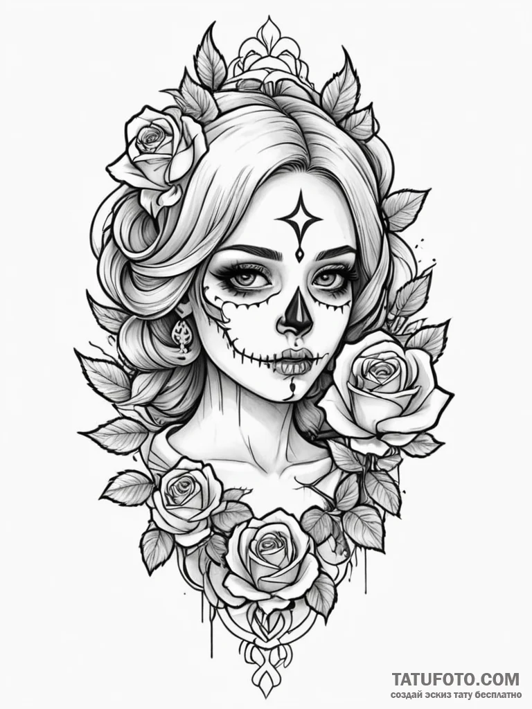 Porcelain doll with fractured face, tattoo dr… — эскиз тату (№1751925126_0, 07.07.2025 21:52) — Tatufoto.com