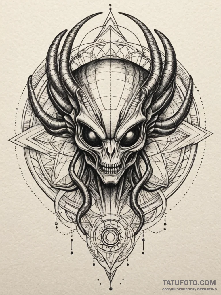 A xenomorph from alien, tattoo sketch design,... - эскиз тату (№1751925639_0, 07.07.2025 22:00) — Tatufoto.com