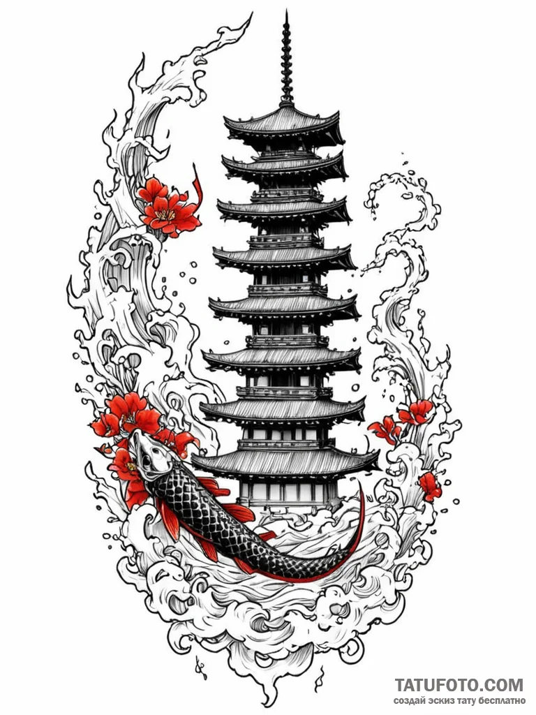 Eclipse above burning tower, concept art for… — эскиз тату (№1751925980_0, 07.07.2025 22:06) — Tatufoto.com