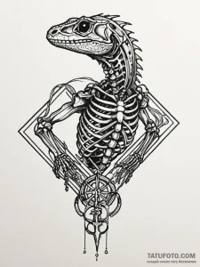 Lizard skeleton clutching relic, tattoo drawi... - эскиз тату (№1751926065_0, 07.07.2025 22:07) — Tatufoto.com