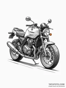 Motorcycle, artistic tattoo sketch, rough ske... - эскиз тату (№1751926149_0, 07.07.2025 22:09) — Tatufoto.com