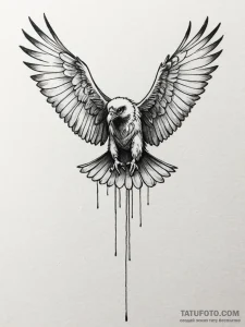 Vulture, concept art for tattoo, minimalist a... - эскиз тату (№1751926318_0, 07.07.2025 22:11) — Tatufoto.com