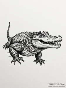 Crocodile, concept art for tattoo, on a clean... - эскиз тату (№1751926915_0, 07.07.2025 22:21) — Tatufoto.com
