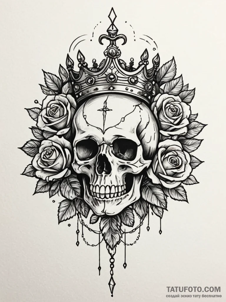 Iron crown with shattered jewels, artistic ta... - эскиз тату (№1751927594_0, 07.07.2025 22:33) — Tatufoto.com