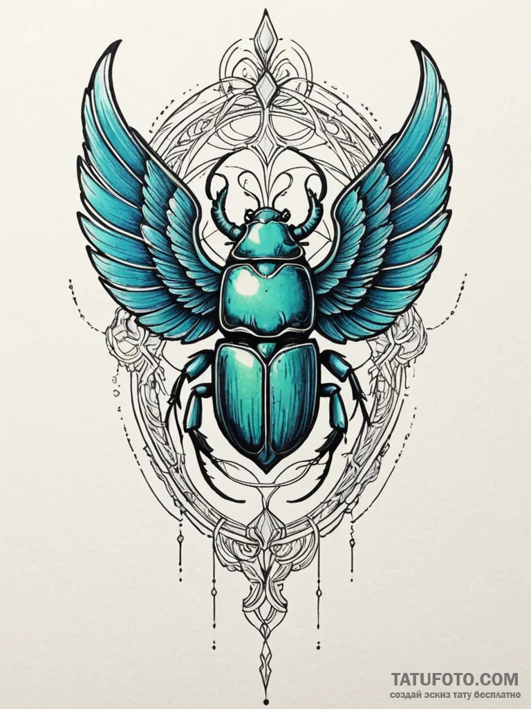Scarab wings beneath spectral veil, tattoo li... - эскиз тату (№1751927934_0, 07.07.2025 22:38) — Tatufoto.com