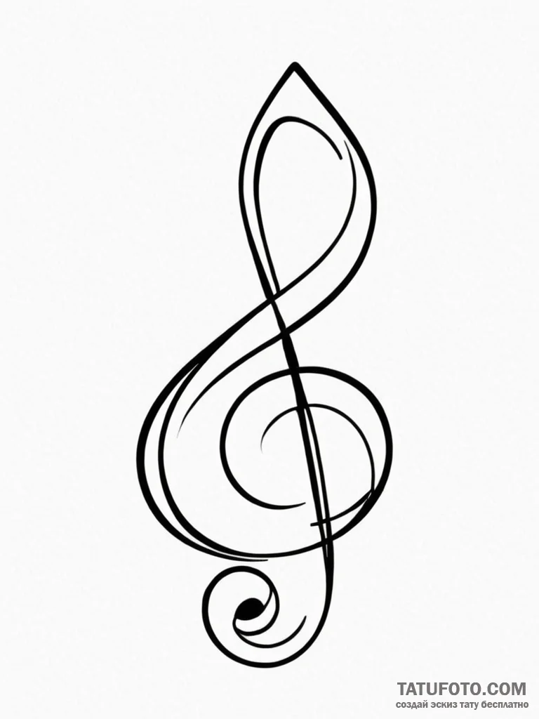 Bass clef - эскиз тату (№1751928020_0, 07.07.2025 22:40) — Tatufoto.com