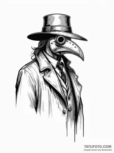 Plague doctor - эскиз тату (№1751928619_0, 07.07.2025 22:50) — Tatufoto.com